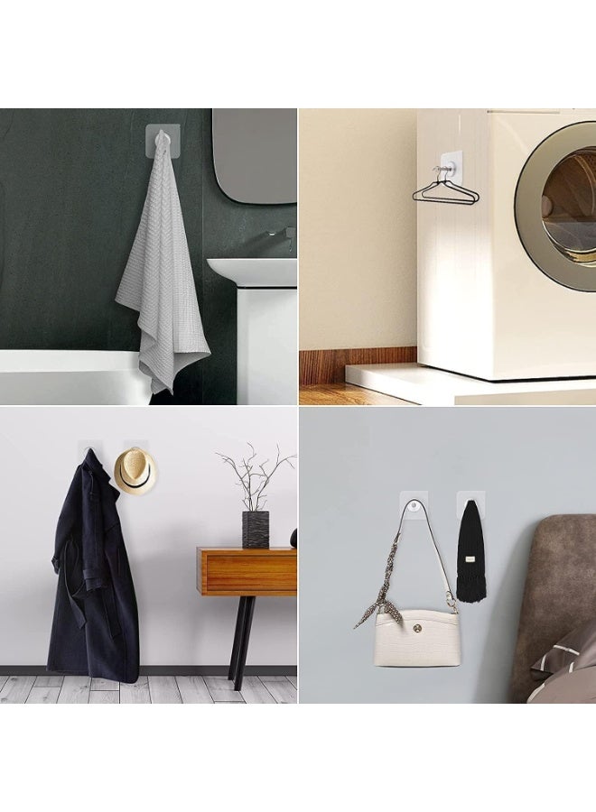 (Group of 20 pieces) Heavy Duty Adhesive Wall Hooks, Transparent Design Hook System 6 Kg Capacity, Waterproof material for wet areas Kitchen, Bathroom, Office, Indoor and outdoor uses (Classic) - Image 5